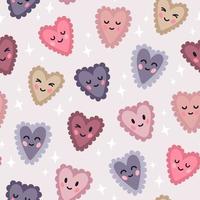 Smiling hearts pattern vector