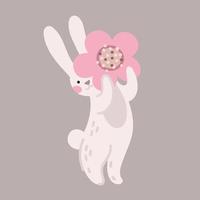Easter bunny and flower vector