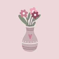 Spring flowers in vase vector