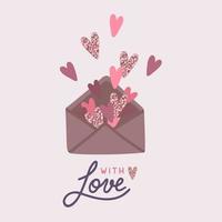 Envelope with hearts vector