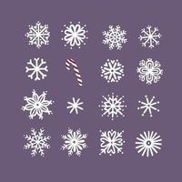 Different snowflakes set vector