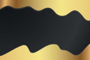 elegante fondo de onda abstracta de oro negro vector
