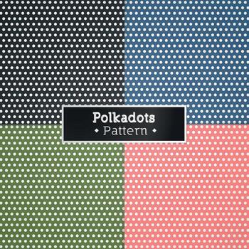 set of polka dots pattern collection background for textile printing book covers etc vector