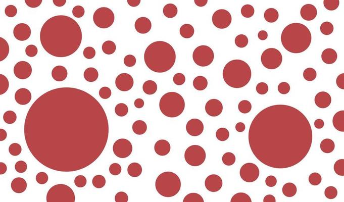 abstract red polkadots art pattern white background