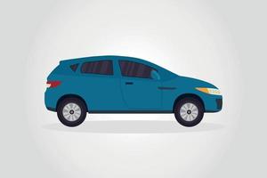 vector de ilustración de coche de vehículo familiar de aventura urbana azul moderno