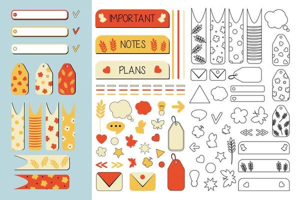 a set of stickers and various additional elements