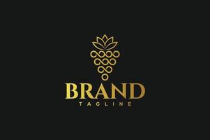 Vector stock logo, abstract wine vector template. Illustration design of elegant logotype wine store on a dark claret background. Vector icon for restaurant menu.