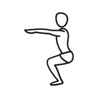 Chair Pose Straight Arms Line Icon vector