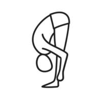 Forward Bend Pose Line Icon