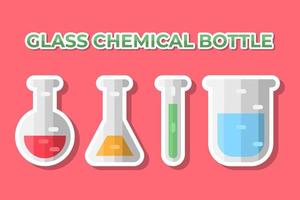 diseño de arte vectorial de ilustración de botella química de vidrio vector
