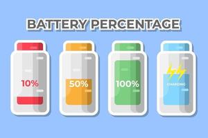 Battery percentage health vector art design