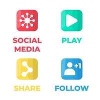 Social media Set Vector Flat design