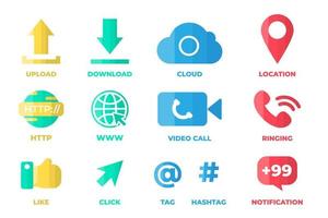 Internet thing element Set Vector Flat design