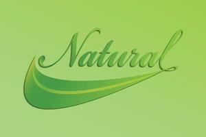 Design text natural with green color. vector