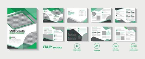 Green and black company brochure template