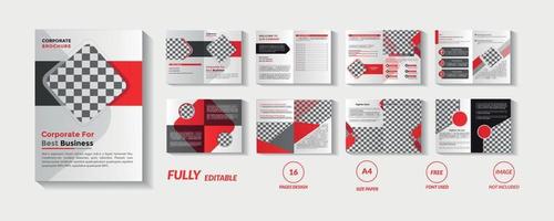 Red and black company brochure template vector