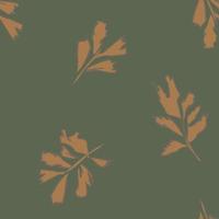 Khaki Tropical Leaf Seamless Pattern Design vector