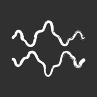 Abstract fluid waveforms chalk icon. Music rhythm, digital soundwave, frequency curves. Asymmetrical wavy lines. Audio, sound flowing waves, shapes. Isolated vector chalkboard illustration