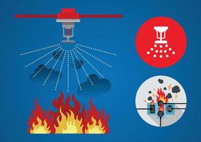 rociadores contra incendios, seguridad, icono de diseño vectorial vector