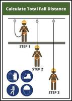 protección contra caídas, seguridad de los trabajadores de la construcción primero, diseño vectorial vector
