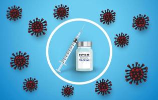 Vaccine Protection to Disease ,covid-19, Coronavirus 2019-nCoV concept. vector