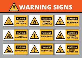 señal de advertencia, símbolos de construcción, diseño vectorial vector