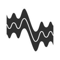 Flowing wavy lines glyph icon. Silhouette symbol. Fluid parallel soundwaves. Sound and audio waves. Abstract organic waveforms. Vibration amplitude. Negative space. Vector isolated illustration