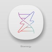 Bioenergy app icon. Biofuel. Organic matter for producing renewable energy. Converting biomass into electricity. UI UX user interface. Web or mobile applications. Vector isolated illustrations