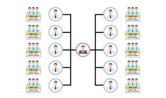 gráficos de información de organigrama, diseño vectorial vector