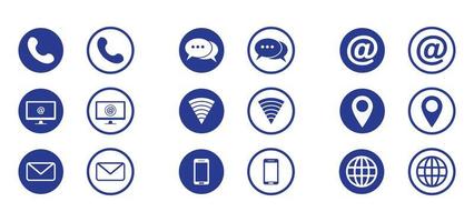 Contact us icons, Vector design, Simple flat icons set