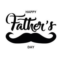 Happy Fathers day on White Background with a Mustache, love dad concept , Vector Illustration