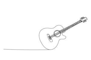 guitarra acústica, estilo de dibujo lineal, diseño vectorial vector