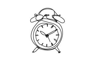 Alarm clock, line drawing style,vector design vector