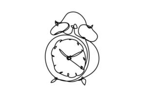 Alarm clock, line drawing style,vector design vector