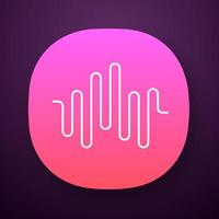 Music rhythm wave app icon. Disco party, soundtrack playing. Sound wave. Audio volume, equalizer level. Digital soundwave. UI UX user interface. Web, mobile application. Vector isolated illustration