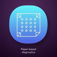 Paper-based diagnostics app icon. Biosensor. Quick analysis results. Biotechnology. UI UX user interface. Web or mobile application. Vector isolated illustration