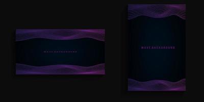 dark background with wavy lines on top and bottom vector