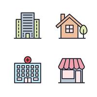 Building set icon symbol template for graphic and web design collection logo vector illustration