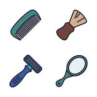 Barber shop set icon symbol template for graphic and web design collection logo vector illustration