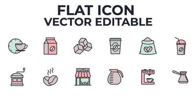 plantilla de símbolo de icono de conjunto de cafetería para ilustración de vector de logotipo de colección de diseño gráfico y web