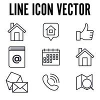 contáctenos establecer plantilla de símbolo de icono para la ilustración de vector de logotipo de colección de diseño gráfico y web