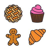 Bakery shop set icon symbol template for graphic and web design collection logo vector illustration