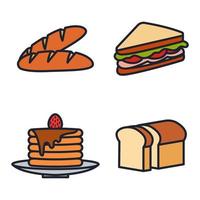 Bakery shop set icon symbol template for graphic and web design collection logo vector illustration