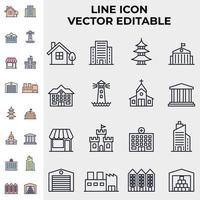 plantilla de símbolo de icono de conjunto de construcción para ilustración de vector de logotipo de colección de diseño gráfico y web