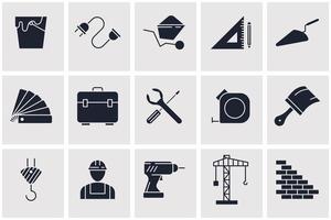 plantilla de símbolo de icono de conjunto de construcción para ilustración de vector de logotipo de colección de diseño gráfico y web