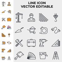 plantilla de símbolo de icono de conjunto de construcción para ilustración de vector de logotipo de colección de diseño gráfico y web