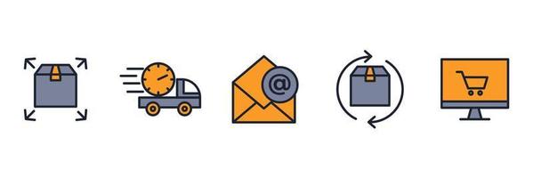 Delivery, shipping set icon symbol template for graphic and web design collection logo vector illustration