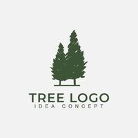 Ilustración de vector de diseño de logotipo de árboles de naturaleza. icono de vector de árbol