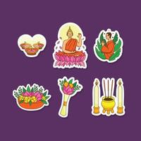 Asahna Bucha Day Stickers vector