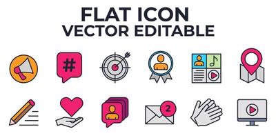 Blogger, blogging set icon symbol template for graphic and web design collection logo vector illustration